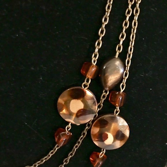 ❌SOLD❌ X-Long Tortoise Shell Beaded Necklace - Picture 2 of 2